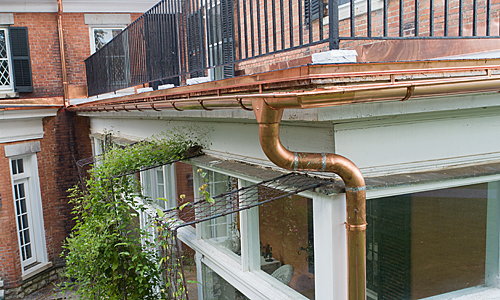 Custom Made Copper Gutters, made by Giarosso Sheet Metal